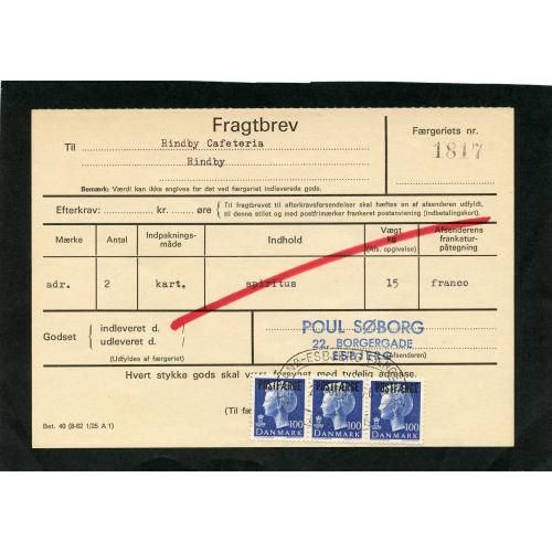 (R1393) Postfærge fragtbrev ,se foto