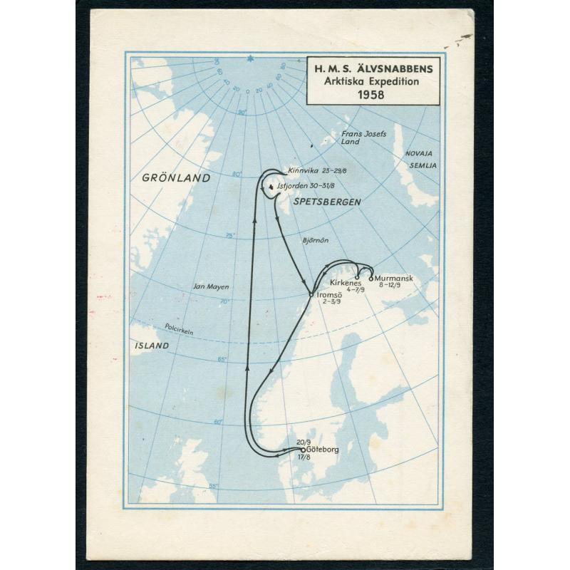 (R943) Norge kort Arktiska expedition 1958 se foto