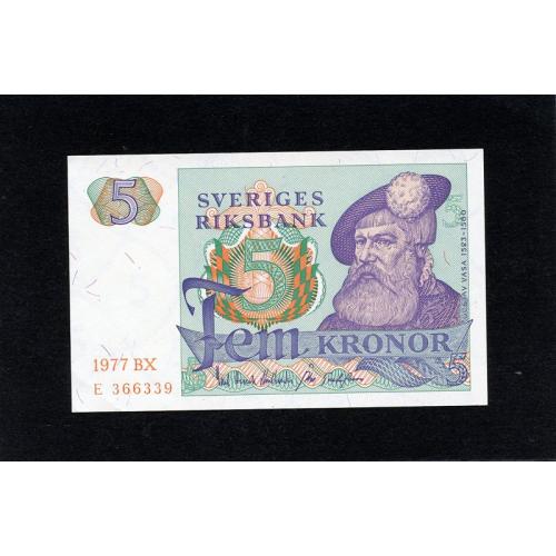 (P038) Sverige, bankfrisk 5 kr. seddel se foto