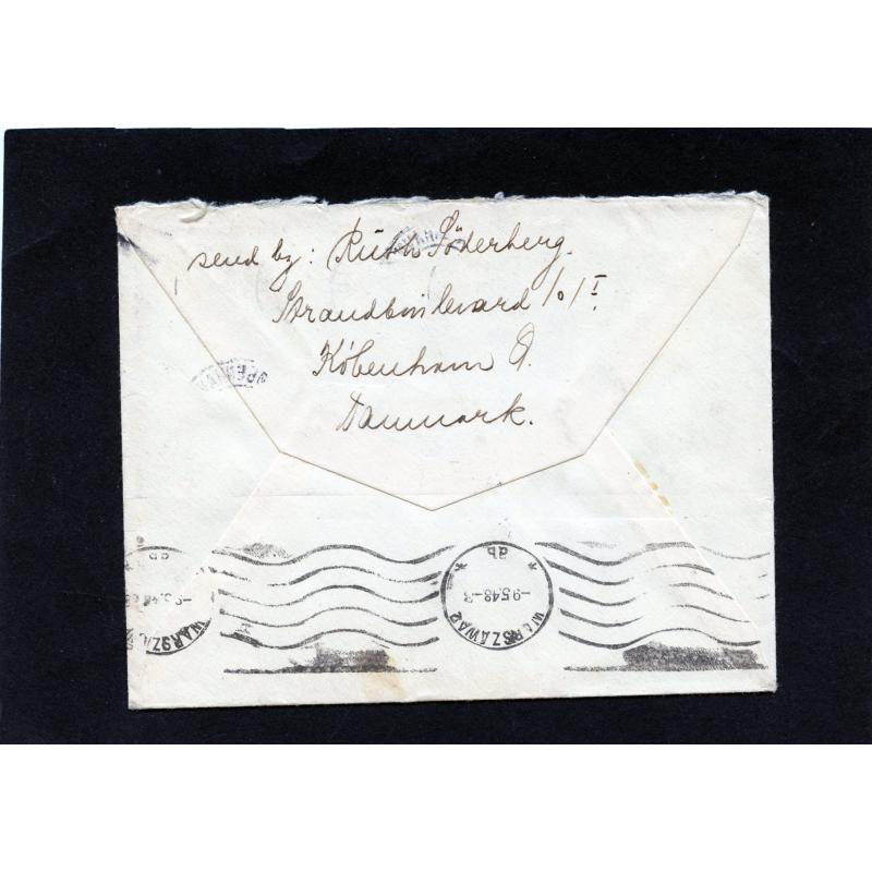 (R1722) Stålstiks brev, brev til Capt. Søderberg på S/S Ægir Co. Gdynia Ameriyka Line A/S Polen, se foto